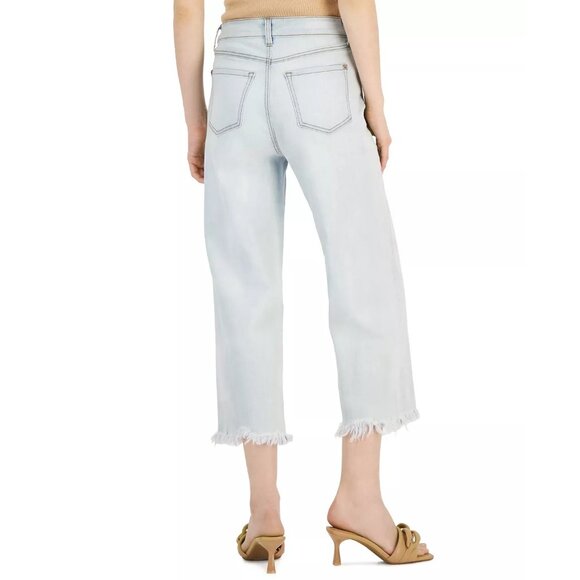INC International Concept Womens Cropped Wide Leg Jeans Light Indigo Size 12 NWT - Picture 3 of 7